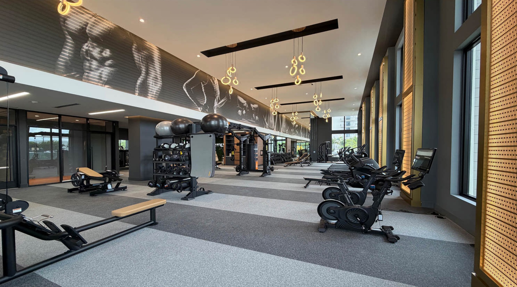 spacious fitness center